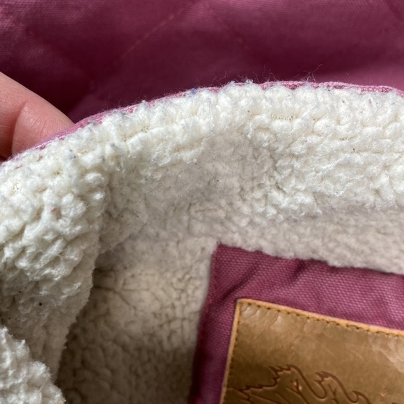 Field & Forest Pink Canvas Sherpa Lined Vest Size Medium - Picture 8 of 9